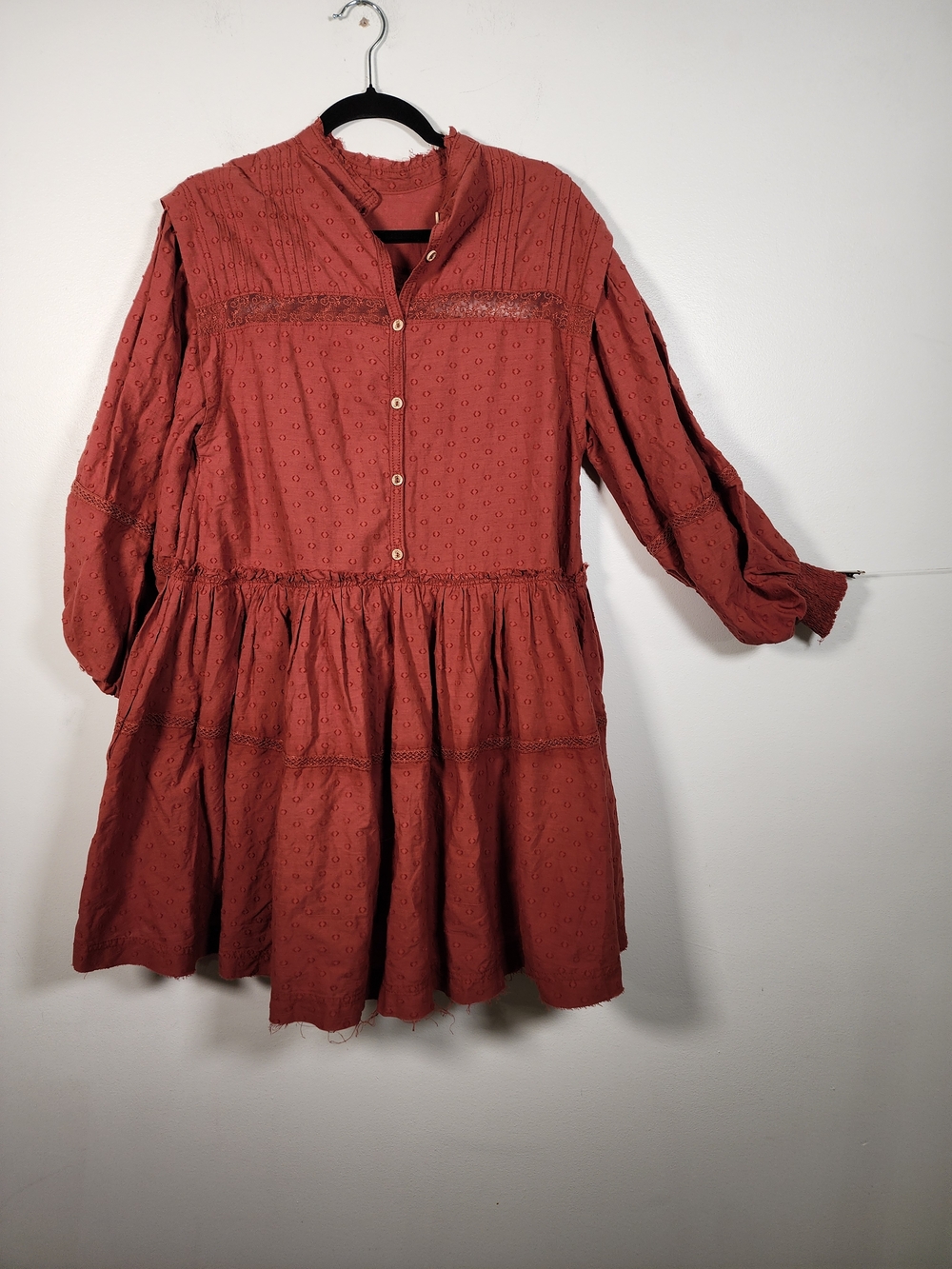 Pilcro Rust-Tone Eyelet Button Top - Picture 2 of 4
